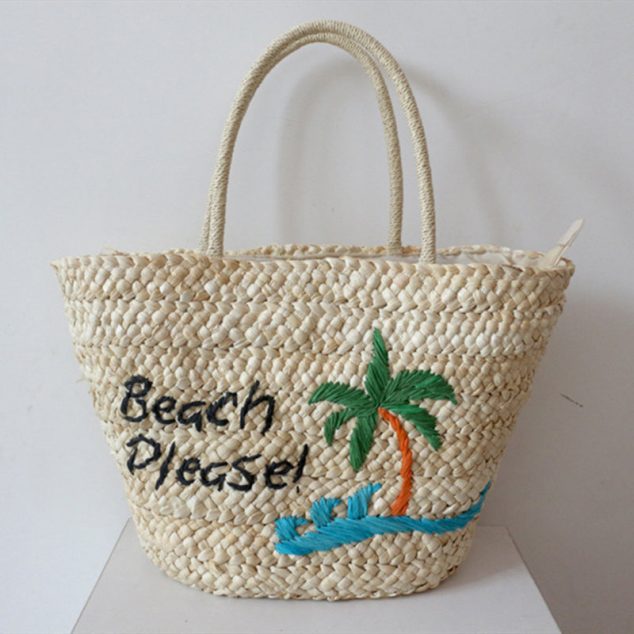 Women's Beach Please Gestickte gewebte Tote Bags