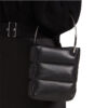 Women's Black Puffer Bucket Tote Handbags in Genuine Leather