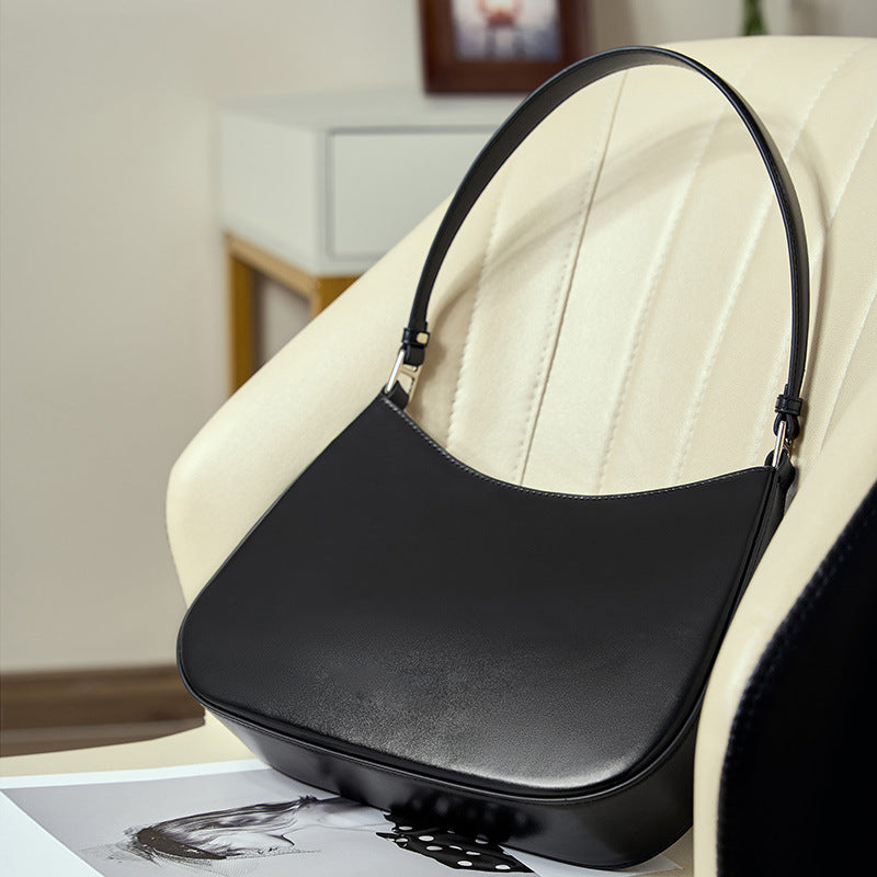 Women's Minimal Genuine Leather Baguette Bags