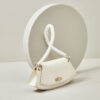 Women's Genuine Leather Croc Print Baguette Bags with Pearls Strap