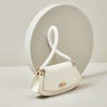 Sacs à bandoulière en cuir véritable imprimé crocodile pour femmes, avec bandoulière en perles