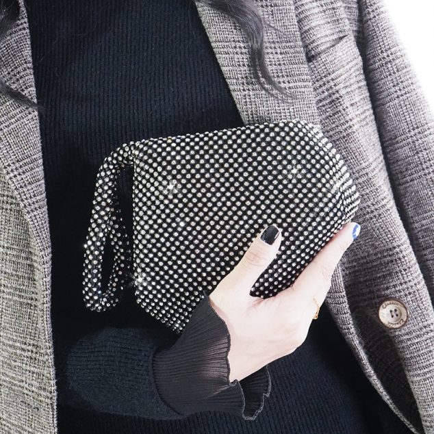 Damen Strass Abend Clutch Taschen
