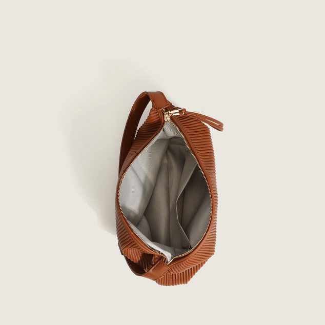 Sacs baguette hobo à rayures en cuir végétal pour femmes