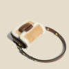 Women's Fur Trim Genuine Leather Flap Mesenger Bags in Brown