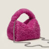 Women's Fuax Fur Pompom Top Handle Bags