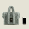 Women's Faux Fur Letther Print Large Tote Bags
