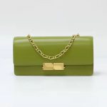 Women's Genuine Leather Clutch Purse with Shoulder Chains