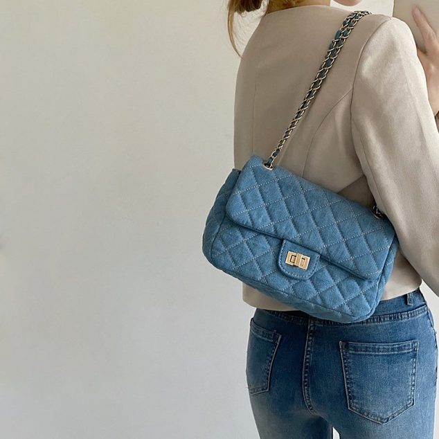 Women's Quilted Denim Crossbody Bags