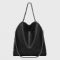 Women's Chains Large Vegan Hobo Bags in Black