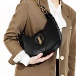 Damen Leder Sattel Hobo Schultertaschen mit Ketten