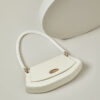 Women's Genuine Leather Croc Print Baguette Bags with Pearls Strap