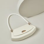 Sacs à bandoulière en cuir véritable imprimé crocodile pour femmes, avec bandoulière en perles