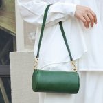 Sacs à cylindre minimal en cuir véritable pour femmes
