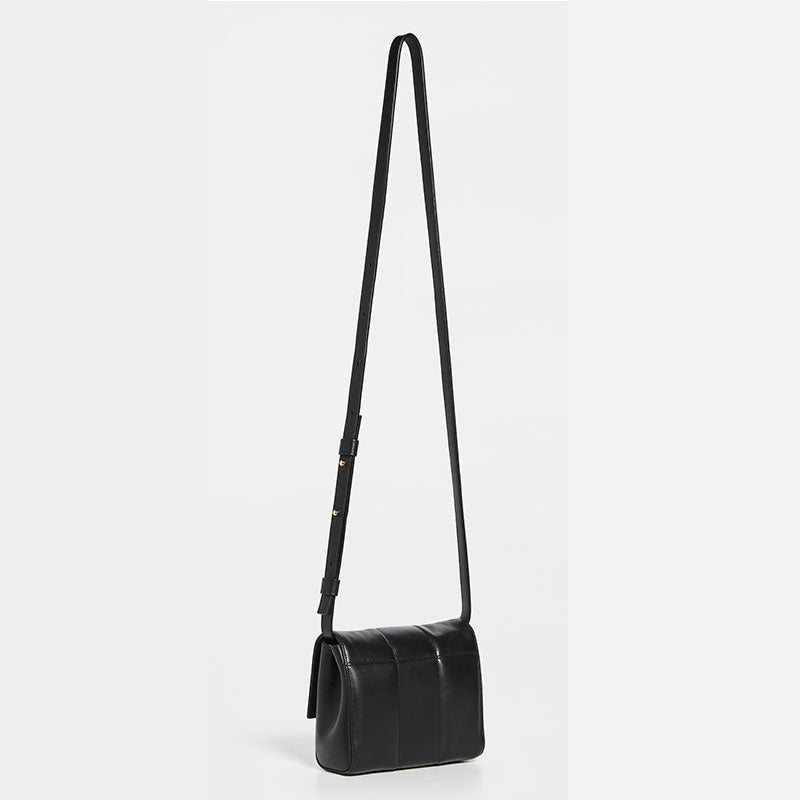 Women's Flap Small Crossbody Bags Genuine Leather Black