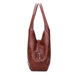 Sacs fourre-tout hobo vintage en cuir végétal souple avec coutures pour femmes