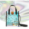 Women's Graffiti Holographic Mini Clear Tote Bags