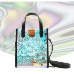 Mini sacs fourre-tout transparents holographiques Graffiti pour femmes