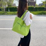 Fourre-tout en toile imprimé de lettres pour femmes