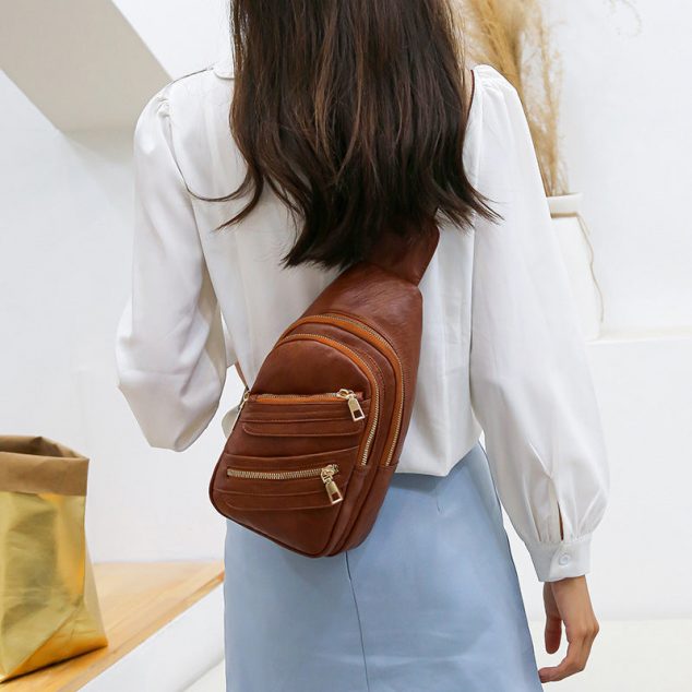 Women's Multi-Zippers Crossbody Sling bags