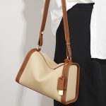 Women's Genuine Leather Minimal Shoulder Baguette Bags