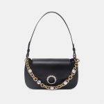 Women's Baguette Bags with Chains Pearls in Vegan Leather