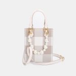 Women's Pearls Top Handle Tote Bags mit Schulterriemen