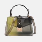 Women's Flap Clear PVC Top Handle Bags with Shoulder Strap