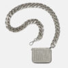 Women's Plus Size Chain Crossbody Mini Rhinestones Purse - Silver