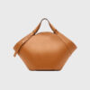 Women's Large Bucket Traveler Tote Bags in Brown Vegan Leather