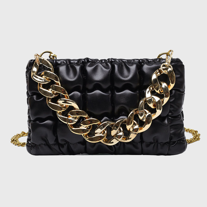 Women's Quilted Slouchy Chains Crossbody Bags