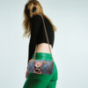 Women's Demin Bear Embroidered Crossbody Mini Barrel Bags