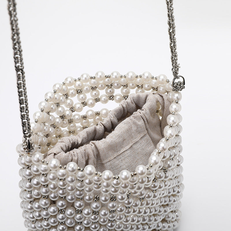 Women's Pearls Chain Tote Shoulder Bags