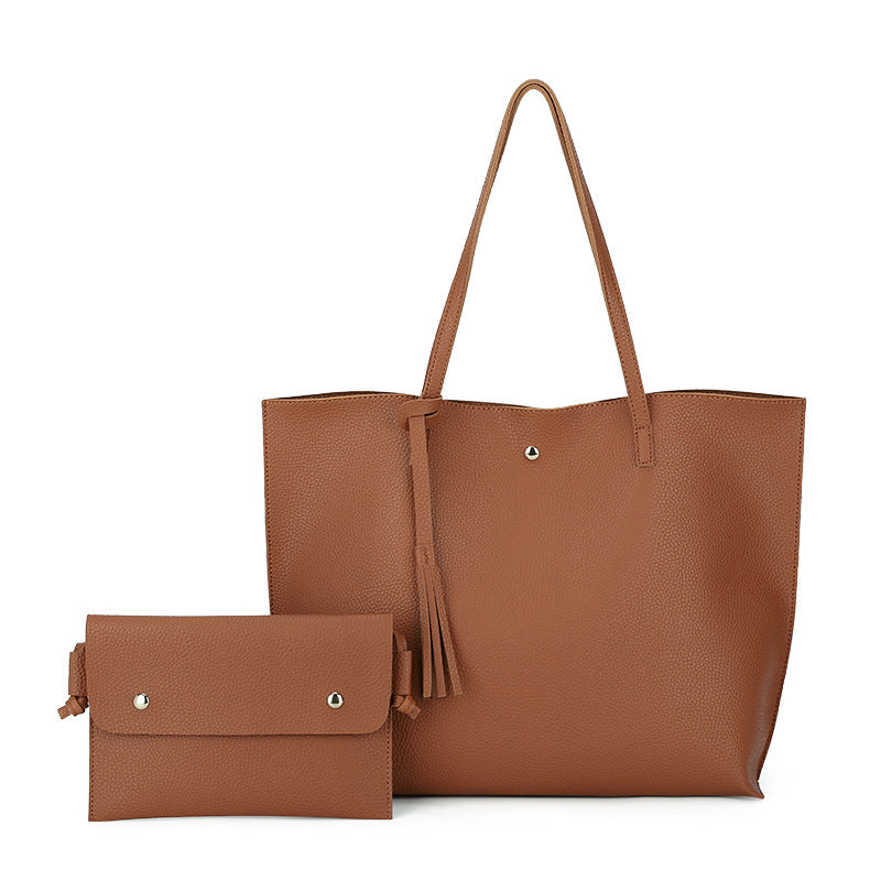 Women's Vegan Leather Tote Bags with Mini Purse
