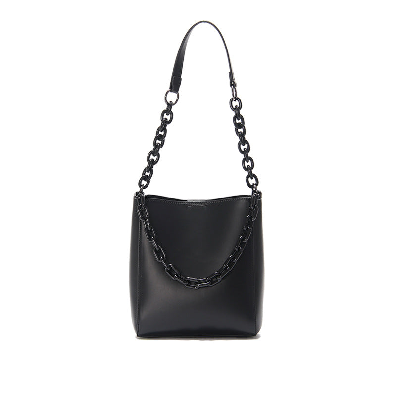 Women's Minimalism Chains Tote Bags in Vegan Leather with Inner Bags