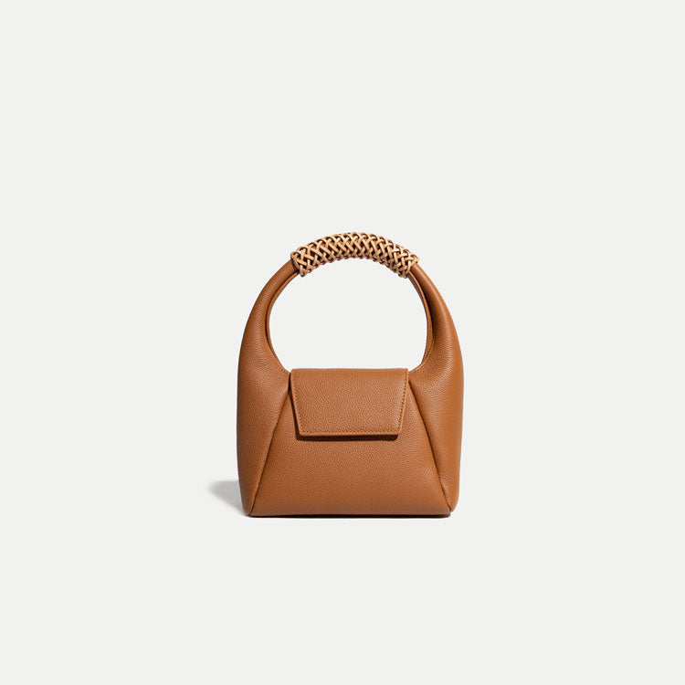 Women's Leather Minimalism Woven Top Handle Handbags