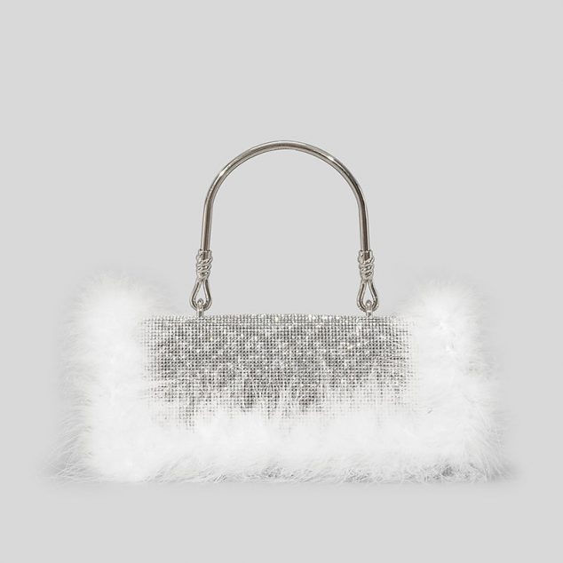 Women's Furry Rhionestones Evening Clutch Bags