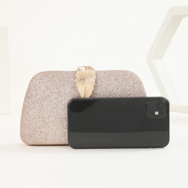 Women's Leaves Glitter Prom Clutch Bags