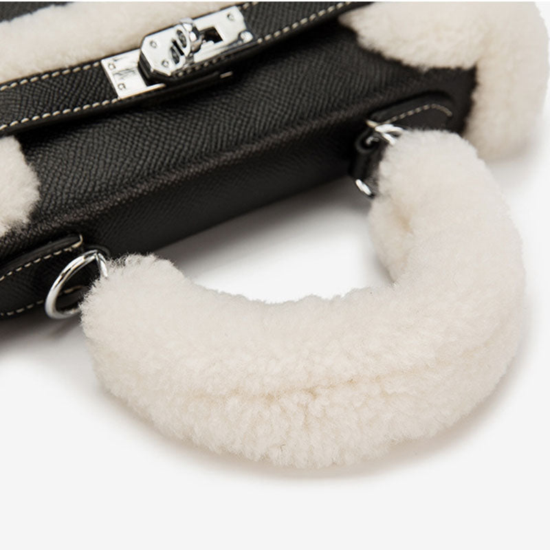 Women's Furry Crossbody Handbags with Lock - ROMY TISA