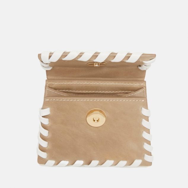 Women's Braided Trim Mini Top Handle Bags in Vegan Leather