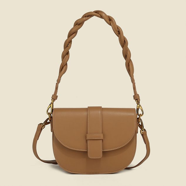 Women's Shoulder Saddle Bags with Two Straps in Vegan Leather