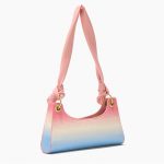 Damen Regenbogen Krokodil Print Baguette Taschen mit Perlen