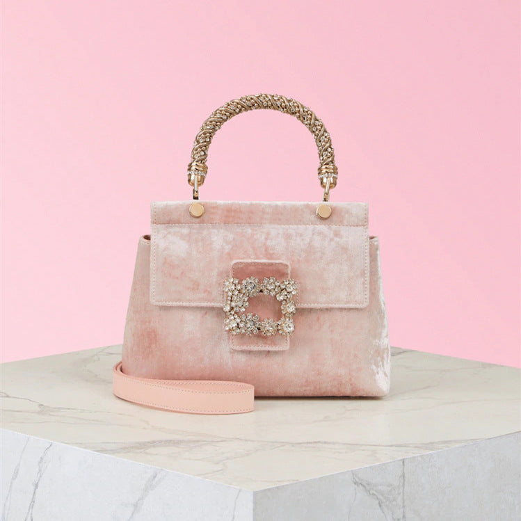 Women's Velvet Rhinestone Small Handbags
