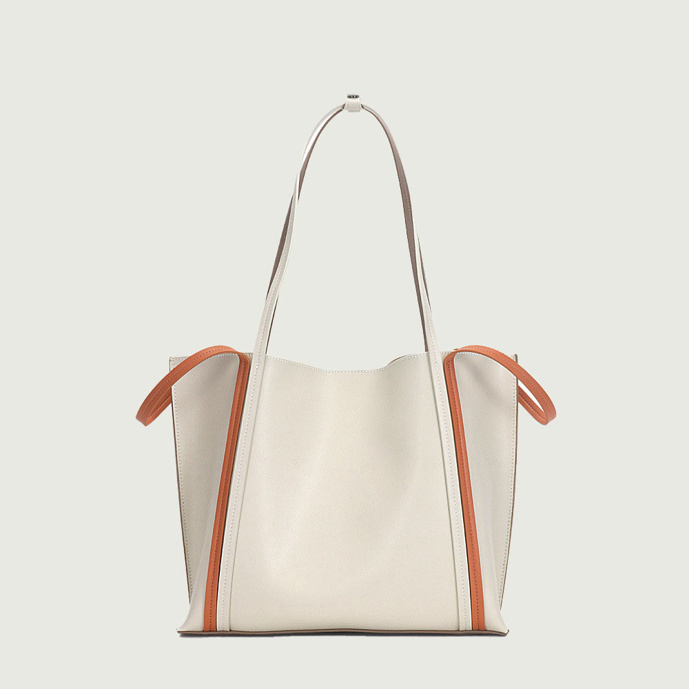 Two tone 2024 leather tote bag