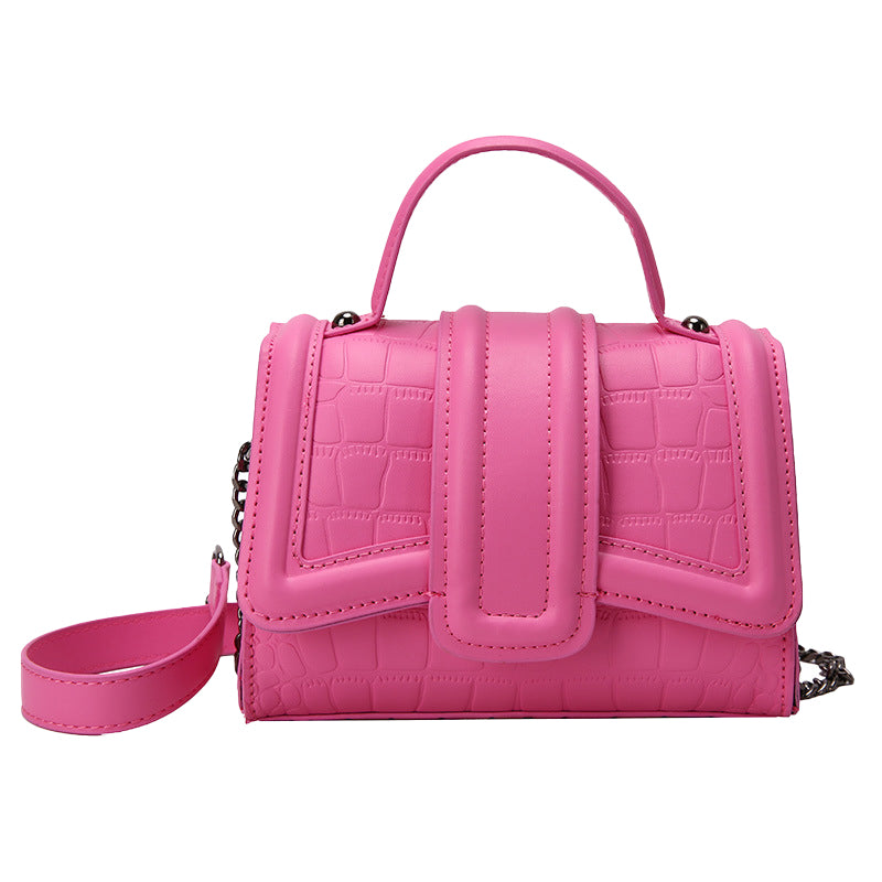 Women's Small Croc Print Flap Top Handle Bags with Shoulder Strap