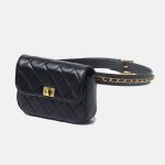 Women's Mini Quilted Genuine Leather Flap Waist Bags