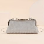 Damen Blume Strass Top Handle Abend Clutch Bags