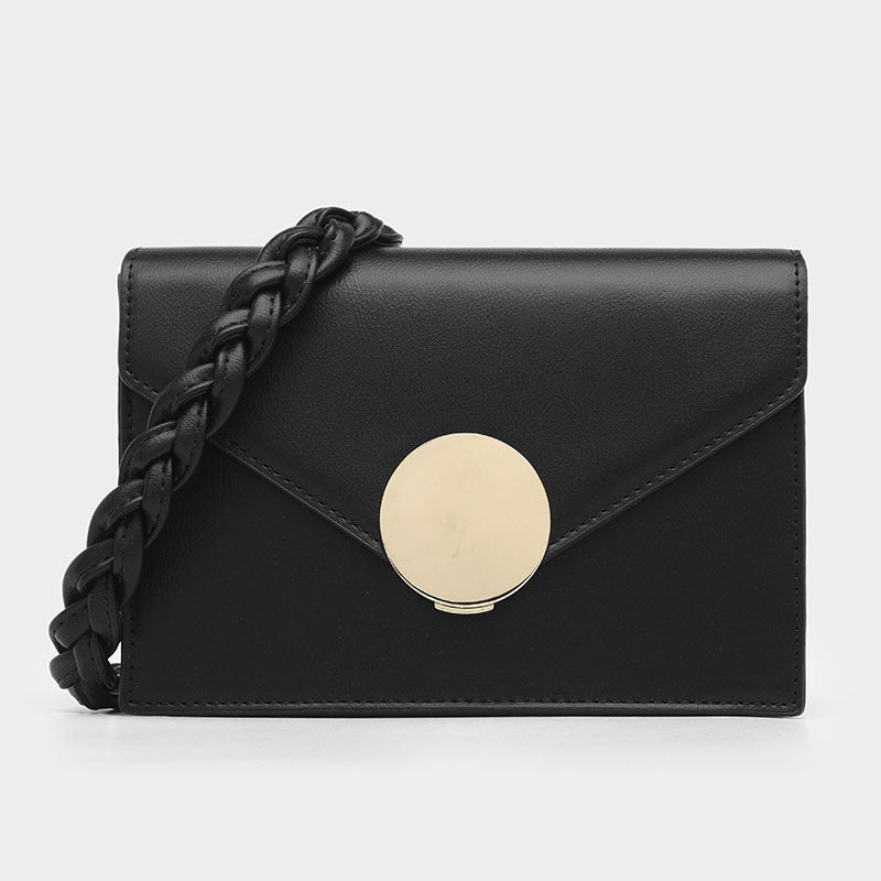 Schwarze Mini Umschlag Umhängetaschen für Damen aus Vegan Leder