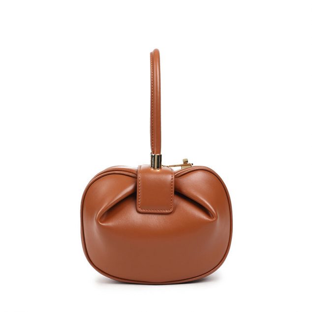 Women's Knotted Cherry Top Handle Clutch in Genuine Leather