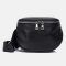 Women's Leather Zipper Large Fanny Pack Belt Bags