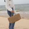 Women's Handmade Woven Beach Bucket Tote Bags
